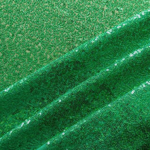 Пайетки на сетке 055-02822 зеленый однотонный