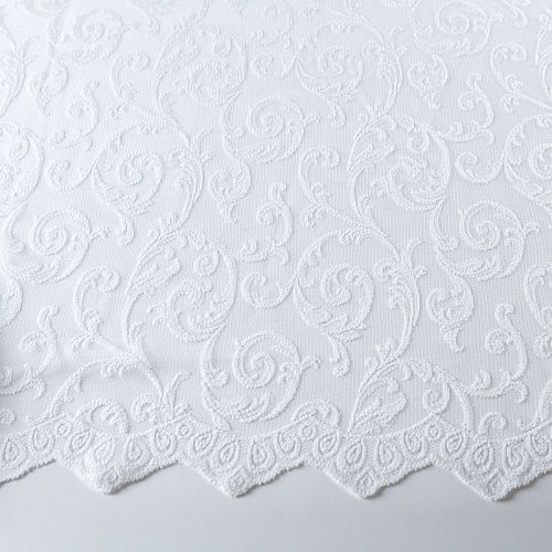 Тюль жаккардовый h-285 см 02-01-05077 белый однотонный