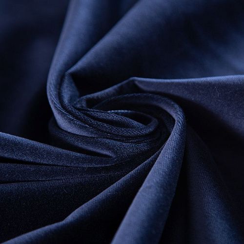 Бархат хлопковый 002-19977 синий однотонный