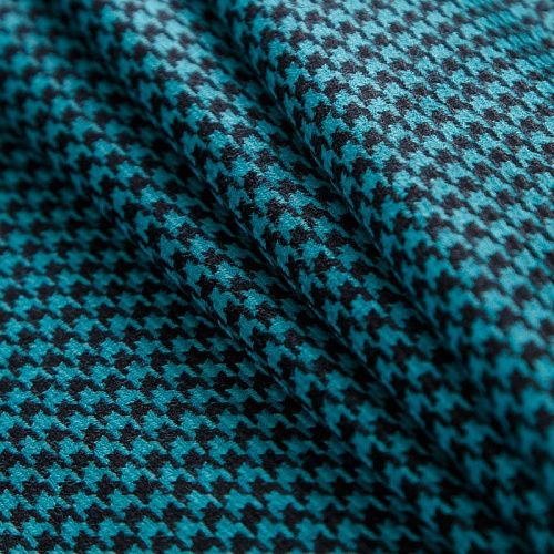 Ткань костюмная 025-14711 бирюзово-зеленый принтованный