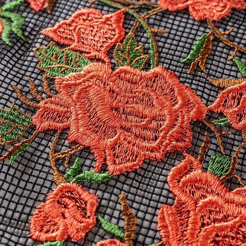 Вышивка на сетке К12-674 черный