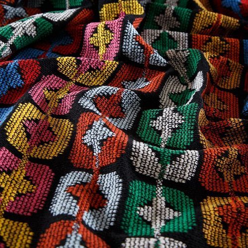 Трикотаж вязаный 056-16484 черный мультиколор