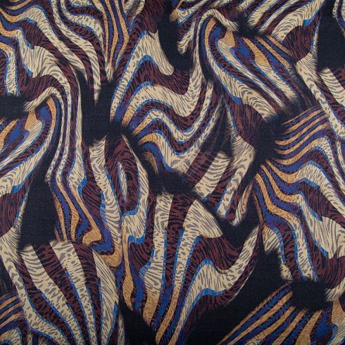 Шелк натуральный 064-20368 черный принтованный