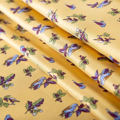 Твил-шелк натуральный купон (крой) 064-19896 желтый принтованный