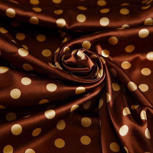 Креп-сатин стрейч 001-17692 корица принтованный