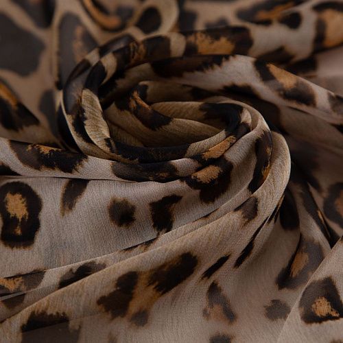 Шифон шелковый Gucci 068-19614 бежевый принтованный