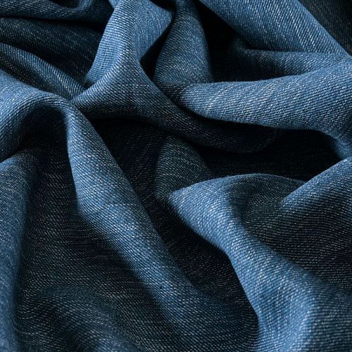 Лен натуральный 035-11702 синий деним