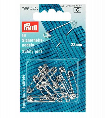 Булавки английские Prym 085440 23 мм 16 шт серебро