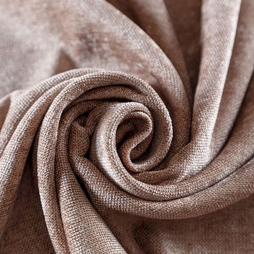 Ткань портьерная шенилл h-300 см 21-02-00088 бежевый однотонный