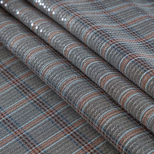 Хлопок с пайетками 063-16329 серый принтованный