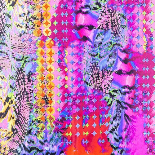 Лайкра 005-01232 фуксия принтованный