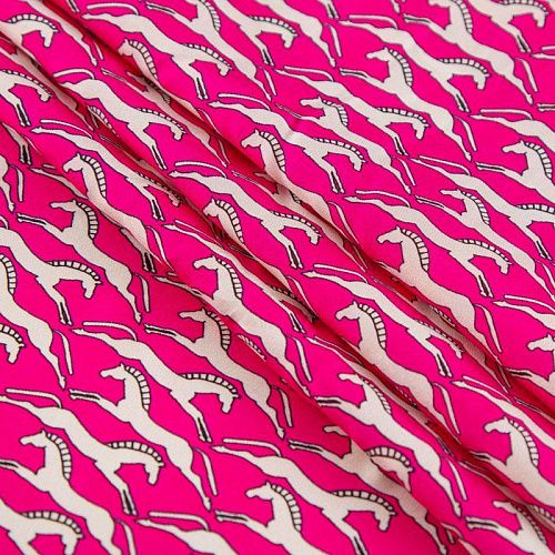 Вискоза 009-20096 розовый принтованный