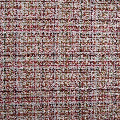 Твид дублированный 052-16580 белый/мультиколор