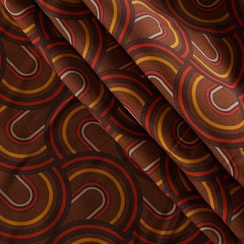 Вискоза 009-12375 коричневый принтованный