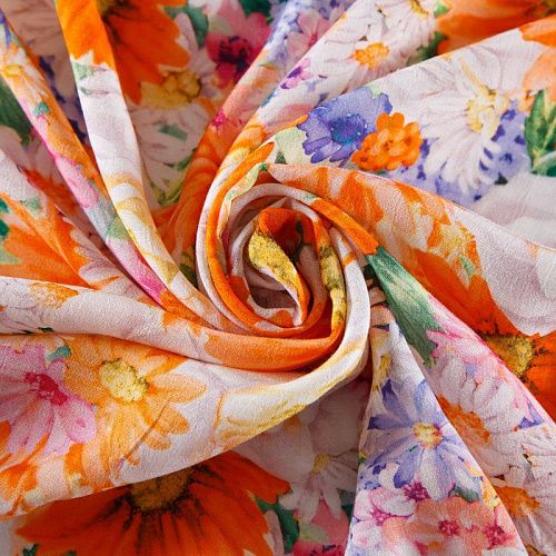 Вискоза 009-12373 белый принтованный