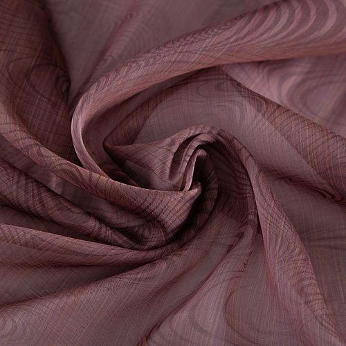 Органза шелковая (купон) 039-20211 ореховый принтованный