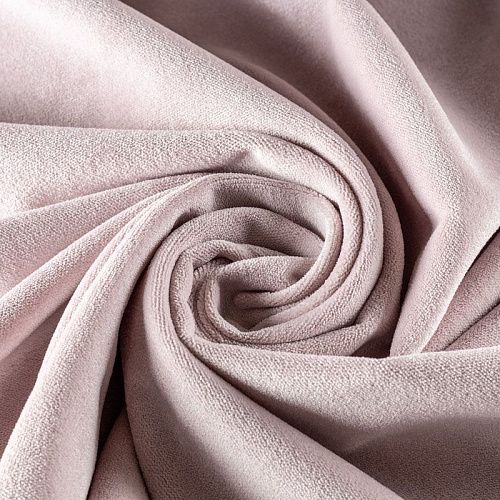 Ткань портьерная бархат 529-02-155 пудрово-розовый однотонный