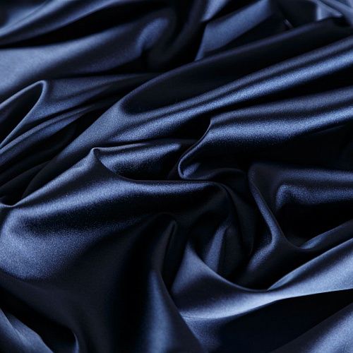 Сатин стрейч 001-07054 темно-синий однотонный
