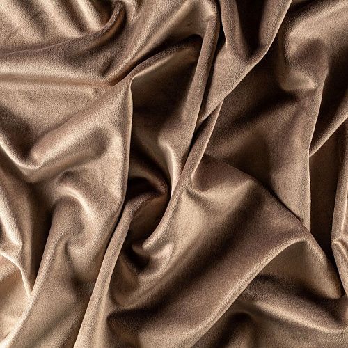 Ткань портьерная бархат 529-02-147 песочный однотонный