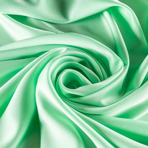 Шелк синтетический стрейч К1-0062 ментоловый однотонный
