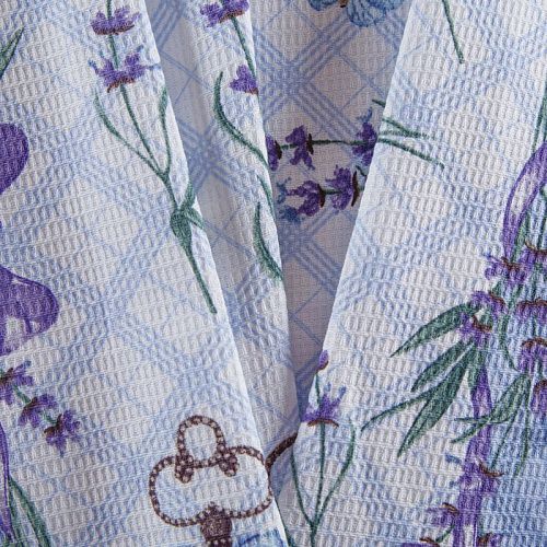 Полотно вафельное 007-13888 белый принтованный