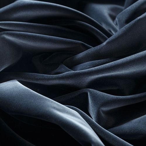 Бархат 002-06311 серо-синий однотонный