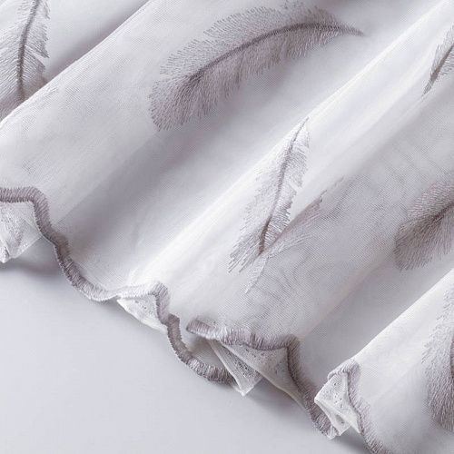 Тюль сетка с вышивкой 529-01-02 молочный