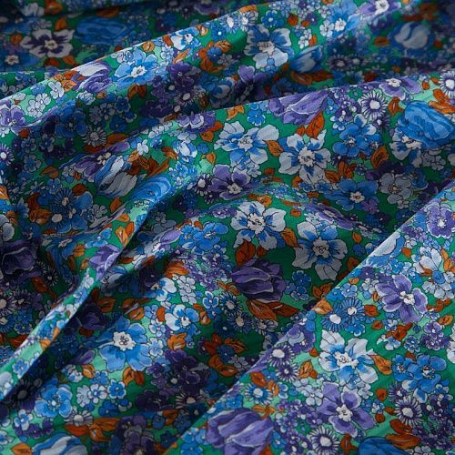 Хлопок фактурный 063-16126 бирюзово-голубой принтованный