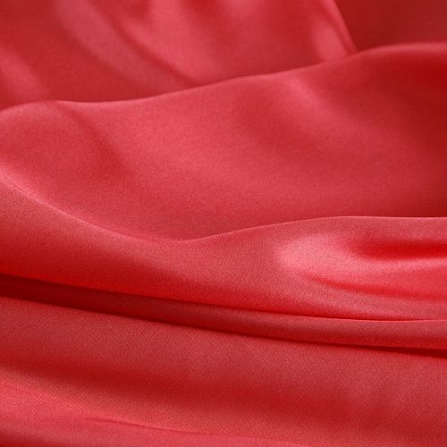 Шелк натуральный 064-16922 оранжево-красный однотонный