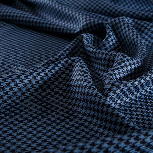 Ткань костюмная 025-14702 пыльно-голубой принтованный