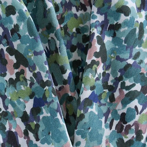 Креп 026-12179 зеленый мультиколор