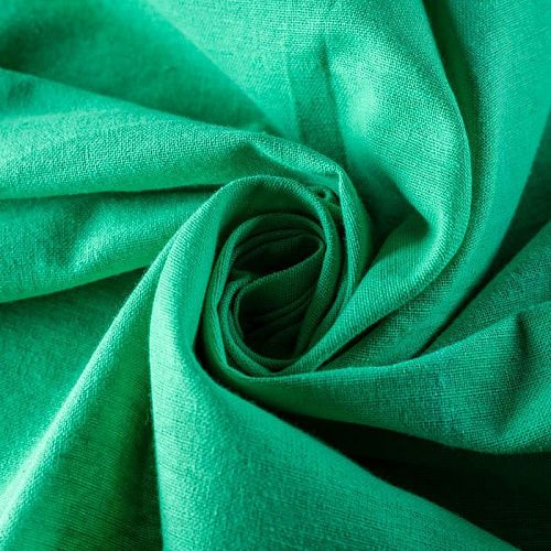 Лен натуральный К33-174 карибский зеленый однотонный