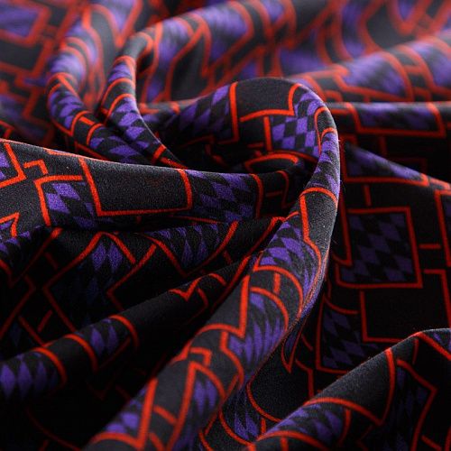 Шелк-шерсть 064-12217 черный принтованный