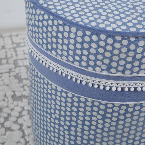 Пуф круглый D 31 см H 36 см голубой 521251 