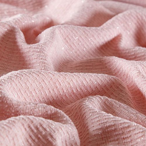 Твид шанель 052-15610 персиково-розовый однотонный