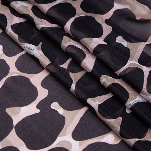 Шифон шелковый Anna Molinari 068-20133 черный принтованный