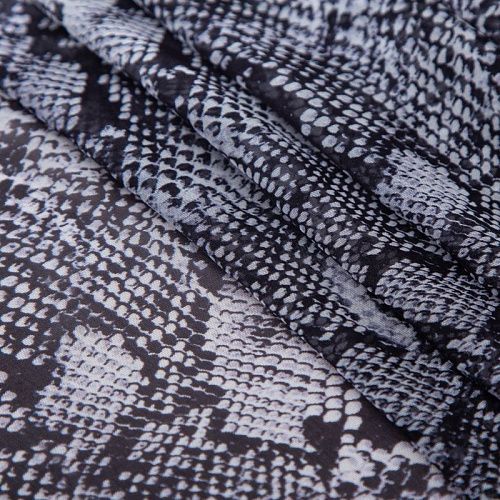 Шифон шелковый 068-20076 черно-белый