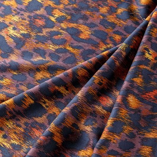 Твил-штапель 069-07896 коричневый принтованный