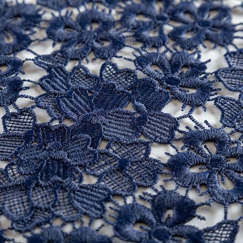 Гипюр-макраме К19-398 темно-синий