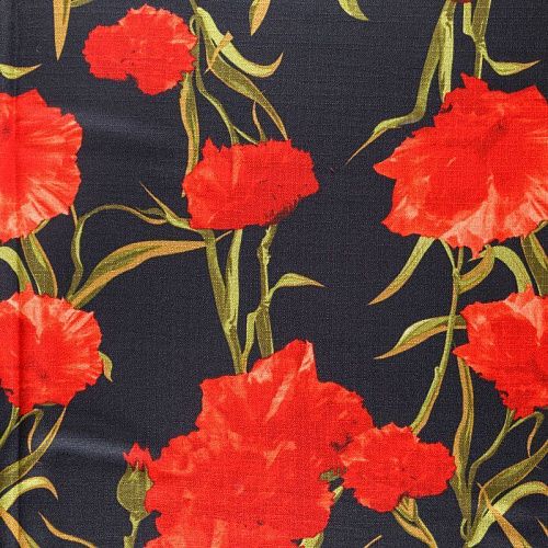 Лен искусственный 035-07872 черный принтованный