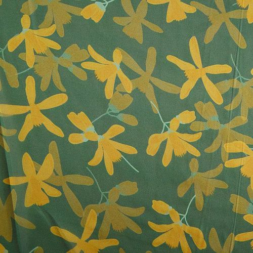 Шифон 068-17378 зеленый принтованный