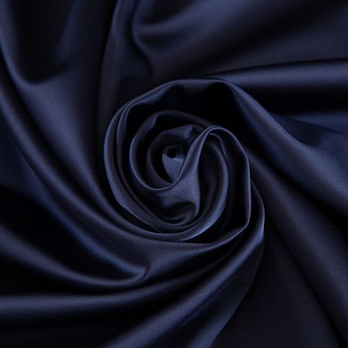Сатин стрейч 001-18274 темно-синий однотонный