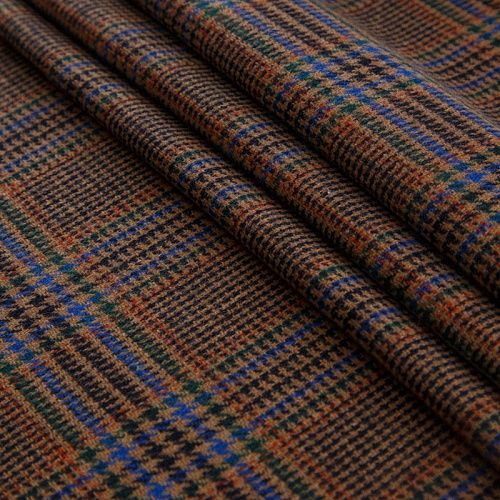 Ткань костюмная 025-14417 коричневый принтованный