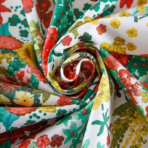 Коттон стрейч 063-12118 белый принтованный