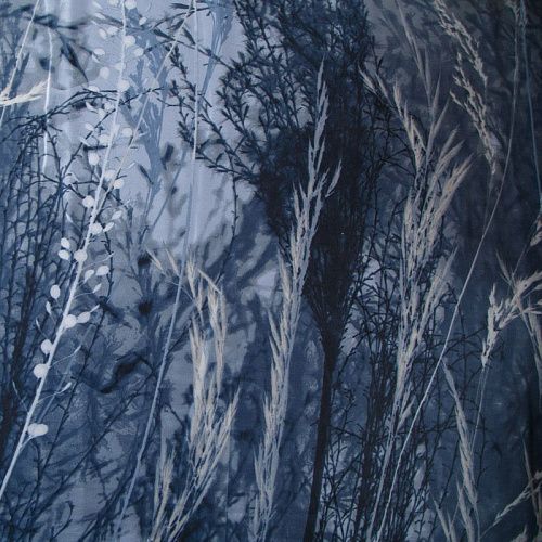 Сатин ш. 220 см 007-13369 серо-синий принтованный