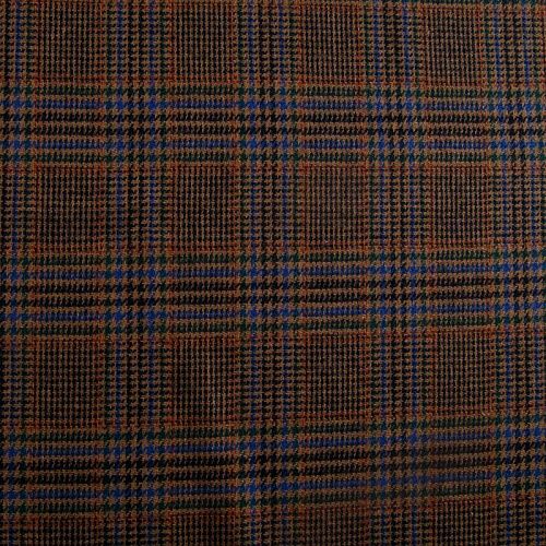 Ткань костюмная 025-14417 коричневый принтованный