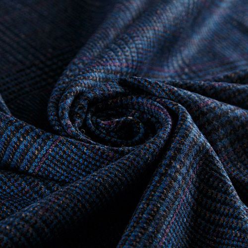 Ткань костюмная 025-14413 синий принтованный