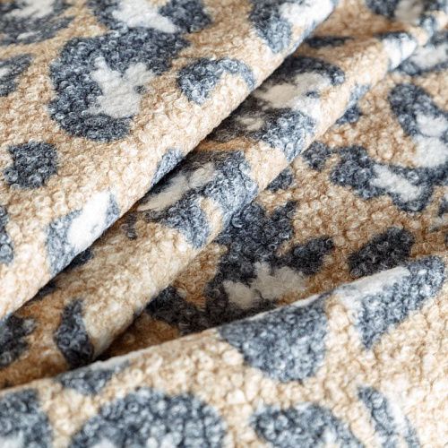 Букле 006-06934 бежевый принтованный