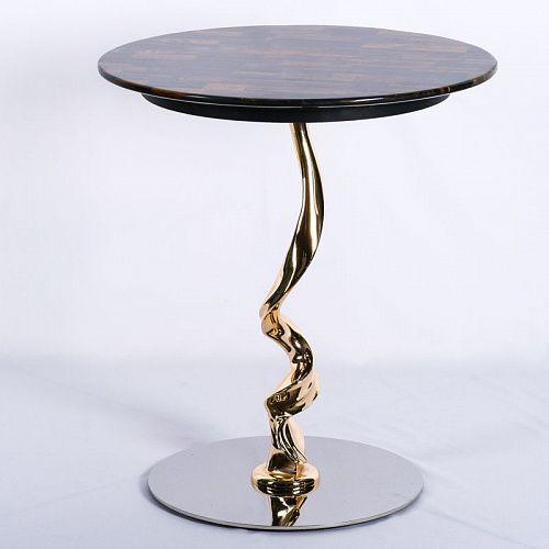 Столик журнальный d-45 см BJ-22845-tiger металл/камень