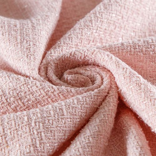 Твид шанель 052-15564 персиково-розовый однотонный